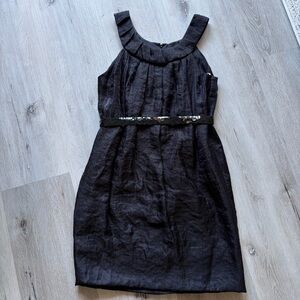 Vera Wang Black Midi Dress with Sequin Detail